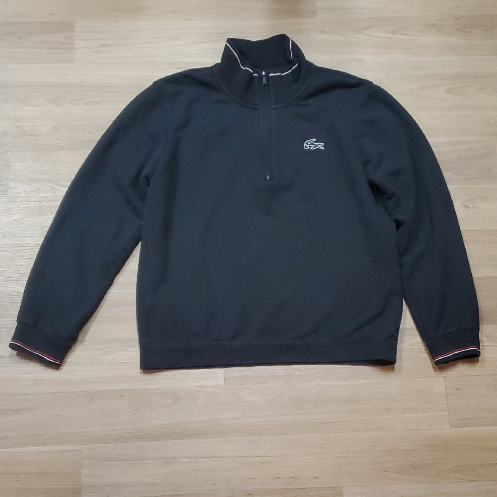 Lacoste Men's Zip-Up Black Sweater